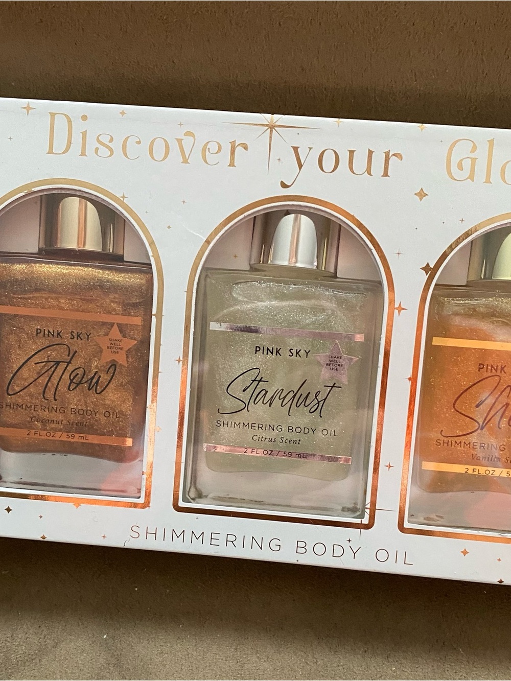 Pink Sky Stardust Shimmering Body Oil — Silver Glow